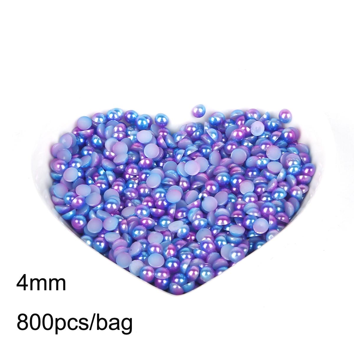 

3-8 мм разноцветные полукруглые жемчужные бусины с плоской задней частью для изготовления ювелирных изделий своими руками, аксессуары 4mm 800pcs фиолетовый