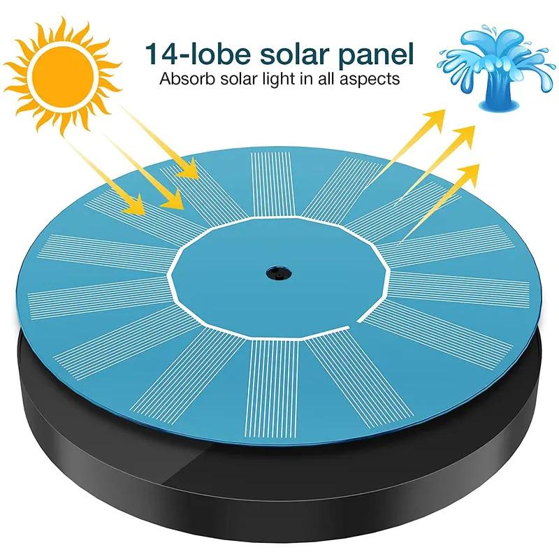 Fontana Solare Piscina Giardino Fontana con Flusso d'Acqua Esterna Vasca per Uccelli Fontana per Cortile Fontana Galleggiante