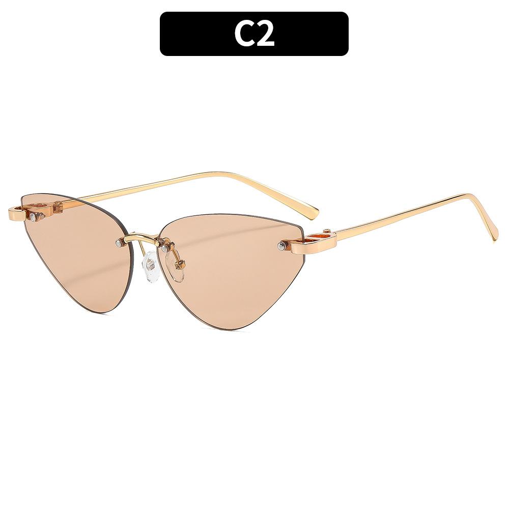 Fashion Rimless Triangle Sunglasses Women Trendy Personality Stylish Sun Glasses