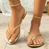 Women Sandals 2025 New Round Toe Slippers Shallow Mouth New Summer Sandals Elegant Casual Flat Shoes Sandalias De Mujer