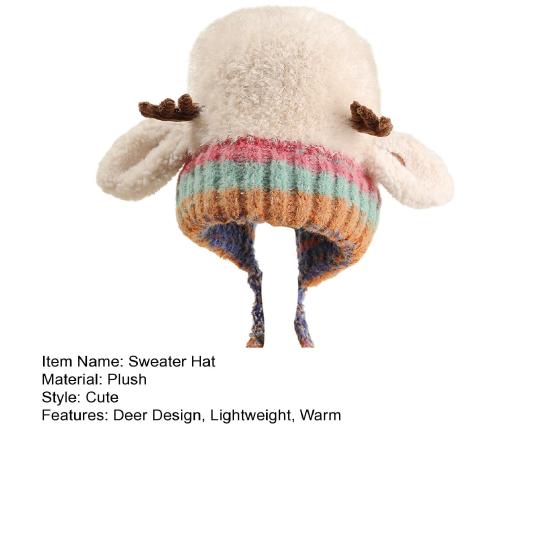 Julegevirhatt Håndveske 2-i-1 Reinsdyrhatt Festlig Elggevirdekorasjon Elastisk Myk Varm Vinterlue