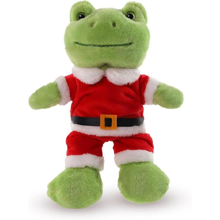 9Inch Green Frog Plush, Soft Frog Stuffed Animal Plush Toy, Kawaii Plush Doll, Cute Plushie with Cloths Toy Gift for Kids Children Birthday