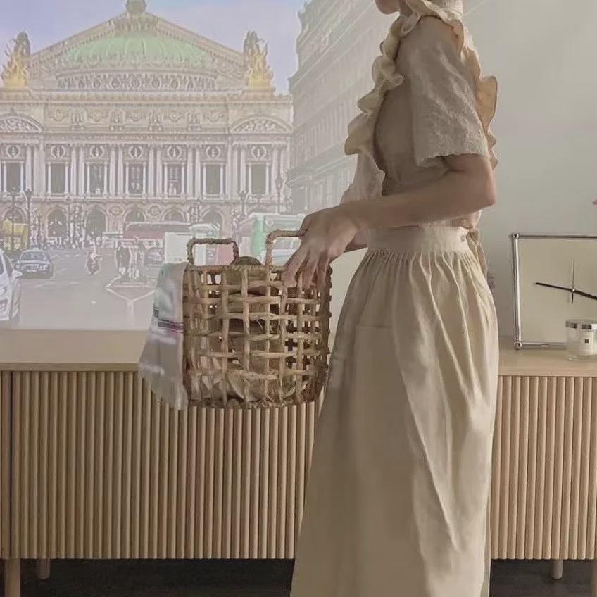 European & American Retro French-Style Ruffled Apron for Baking & Art - Large Size