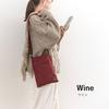 BRILLIANT COLORS Smartphone Made in Small Sacoche Pouch, Women's, Shoulder/Crossbody, Canvas, Vertical, Japan, (Wine)