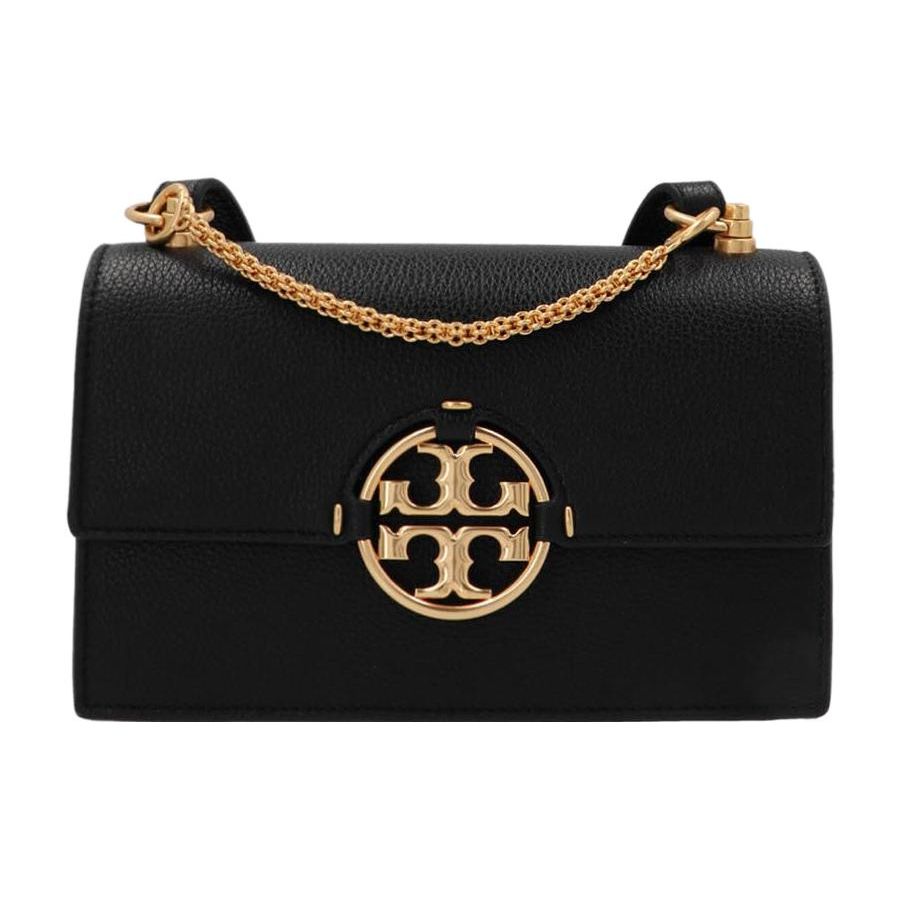 Tory Burch TB Miller Spring Summer Leather Flap Crossbody Shoulder Bag Small Women bags Black Black-Gold 88208-001
