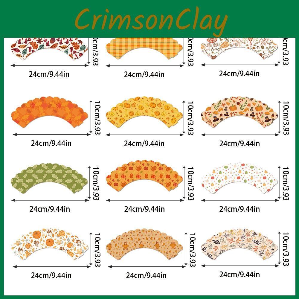 Thanksgiving Themed Pumpkin Leaf Pattern Paper Cake Border Props Decoration