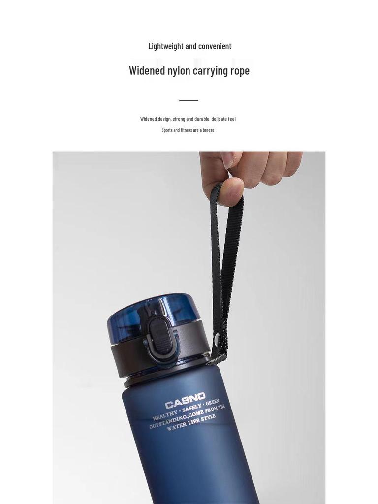 Men's Large Capacity Frosted Sports Water Bottle - Portable Plastic Kettle for Summer Fitness and Travel