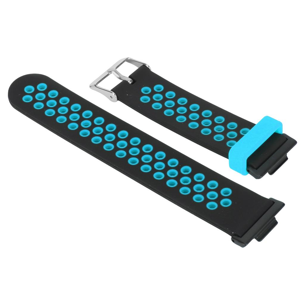 Smartwatch Strap Silicone Sweat Proof Breathable Adjustable Wrist Band for Watch Fit 2 Black and