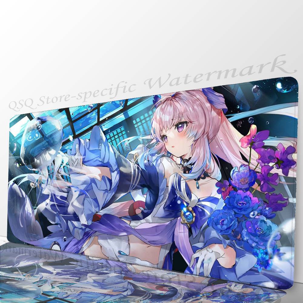 Sangonomiya Kokomi Genshin I-Impact Anime Mousepad Non-slip Suitable For Office Computers Laptops E-sports Game Desk Mats XXL K