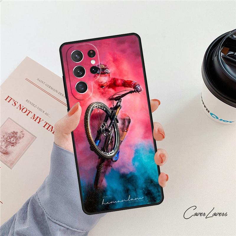 

Mountain Bikes Cycling phone case For Samsung Galaxy S24 S25 S23 S22 Ultra Note 10 20 Plus S20 S21 FE Cover Note10 Pro(Plus)