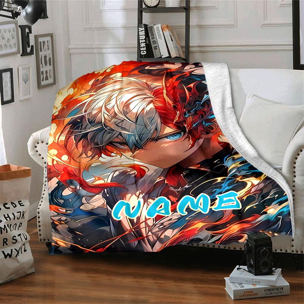Custom 1pc Midoriya's Dynamic Poses Blanket, Soft And Comfortable Blanket, Casual Warm, Camping Travel Blanket, Birthday Gift Q912104