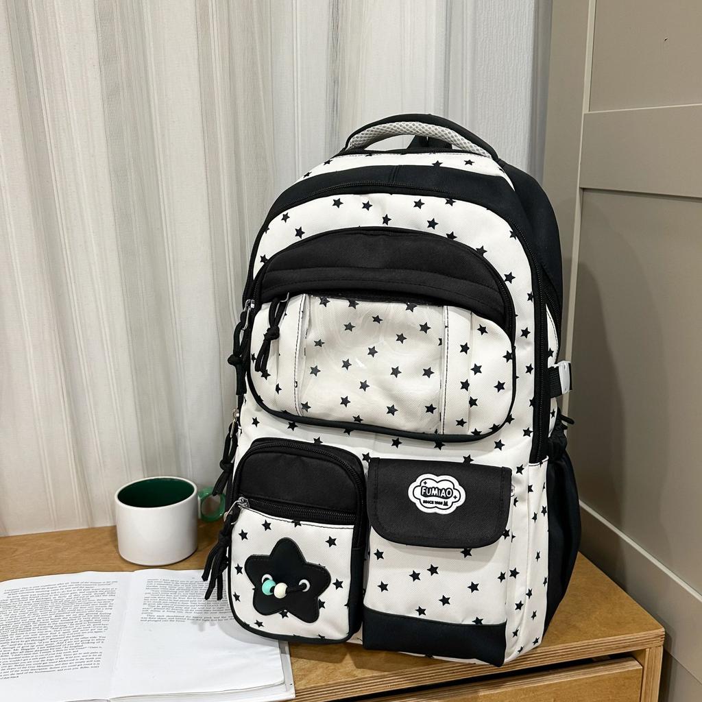 Schoolbag new high-value primary school schoolbag transparent pain bag girls light large capacity junior high school student backpack