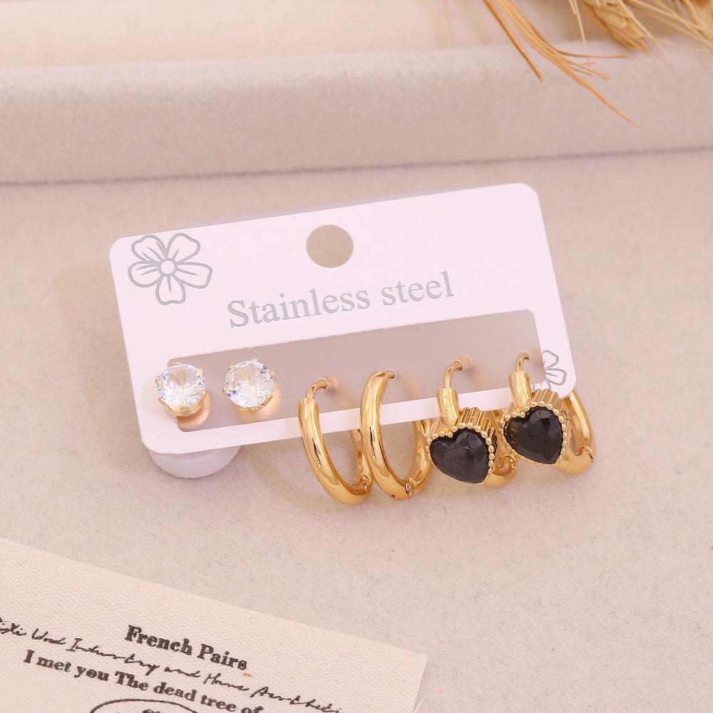 Crystals Stud Earrings Vintage Ear Accessories New Ear Rings  for Women Girls