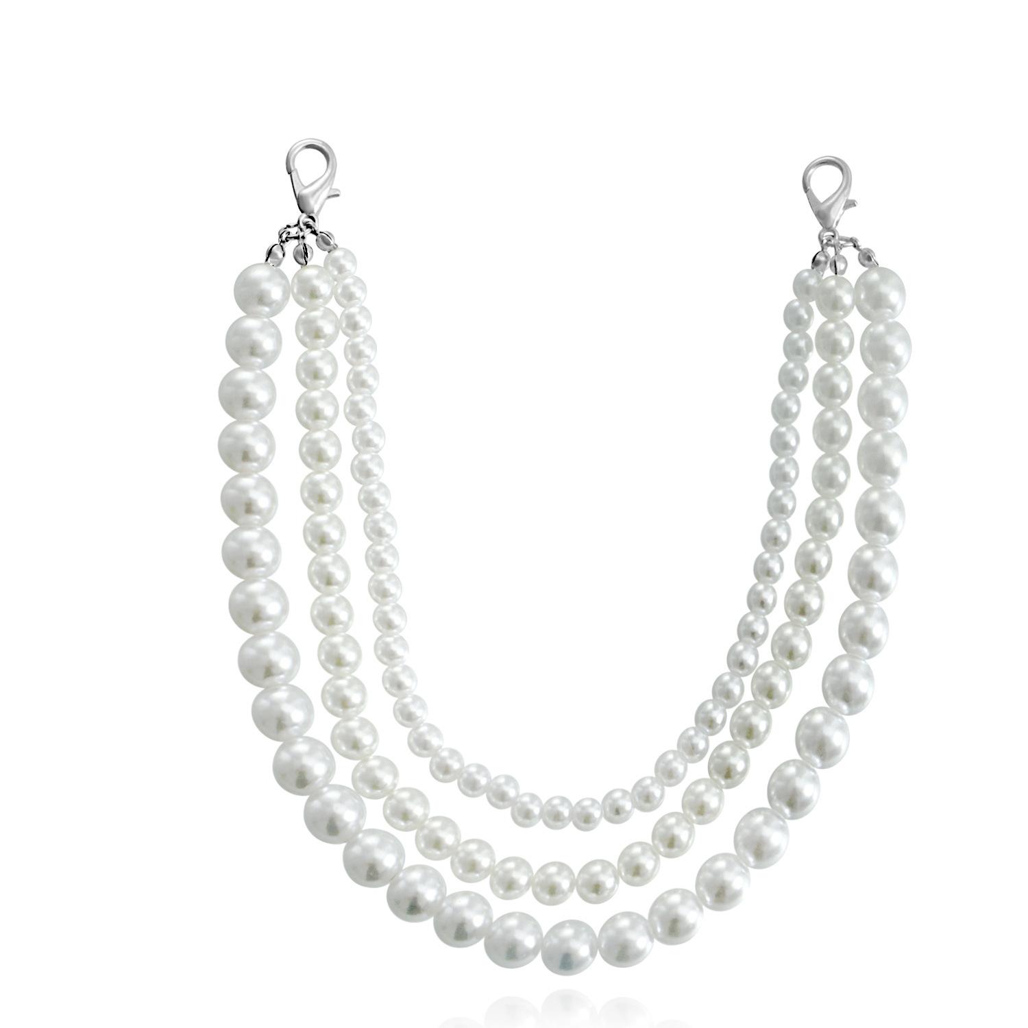 ins трехслойная яркая жемчужная ручная плетеная цепочка для обуви, геометрическое высококлассное украшение для ног