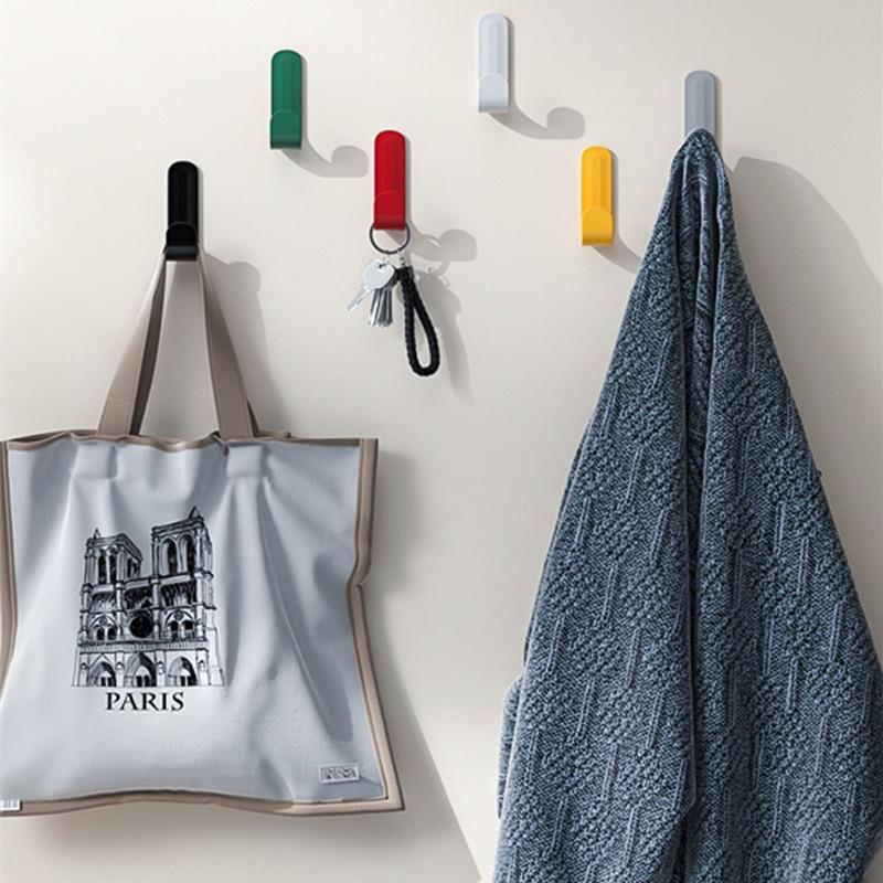 6pcs Towel Hook Self Adhesive Strong Wall Hooks Door Hanger Key Bag Coat Hook Holder Home Organizer Kitchen Bathroom Accessories