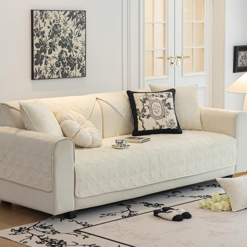 Plush Sofa Cushion  New High-Grade Non-Slip Seat Cushion Cream Wind Thickened Plush Sofa Cover Cover Cloth Towel