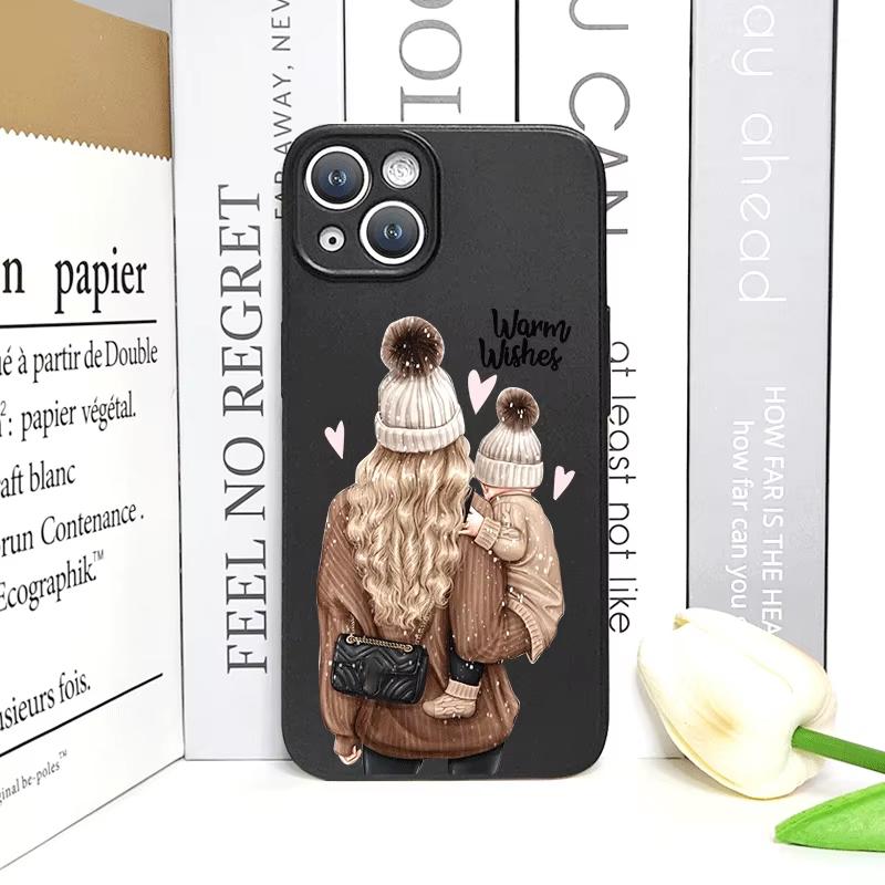 Fashion Family Girl Boy Super Mom Baby Phone Case for Iphone 16 15 12 11 14 13 Pro Max Cover for Iphone 7 8 Plus XR X XS SE2020
