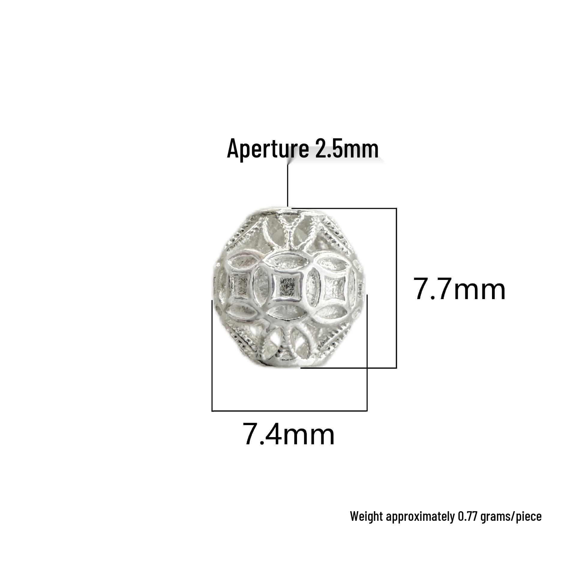 S999 Sterling Silver Chinese Coin Charm Spacer Bead for DIY Jewelry Making Pure Silver 999 серебряный