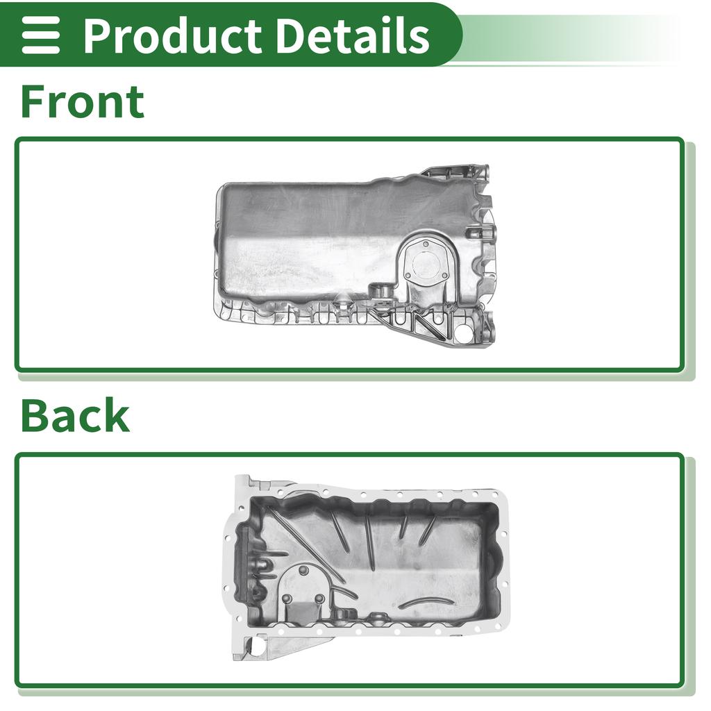 UXCELL No.038103601MA Engine Oil Pan Oil Pan Sump Transmission Oil Pan for Volkswagen Jetta 2000-2001 Aluminum Silver Tone