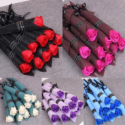 1PC Flores Decoración Boda Flor Artificial Jabón Rosa Multicolor Accesorios Ramo Fiesta