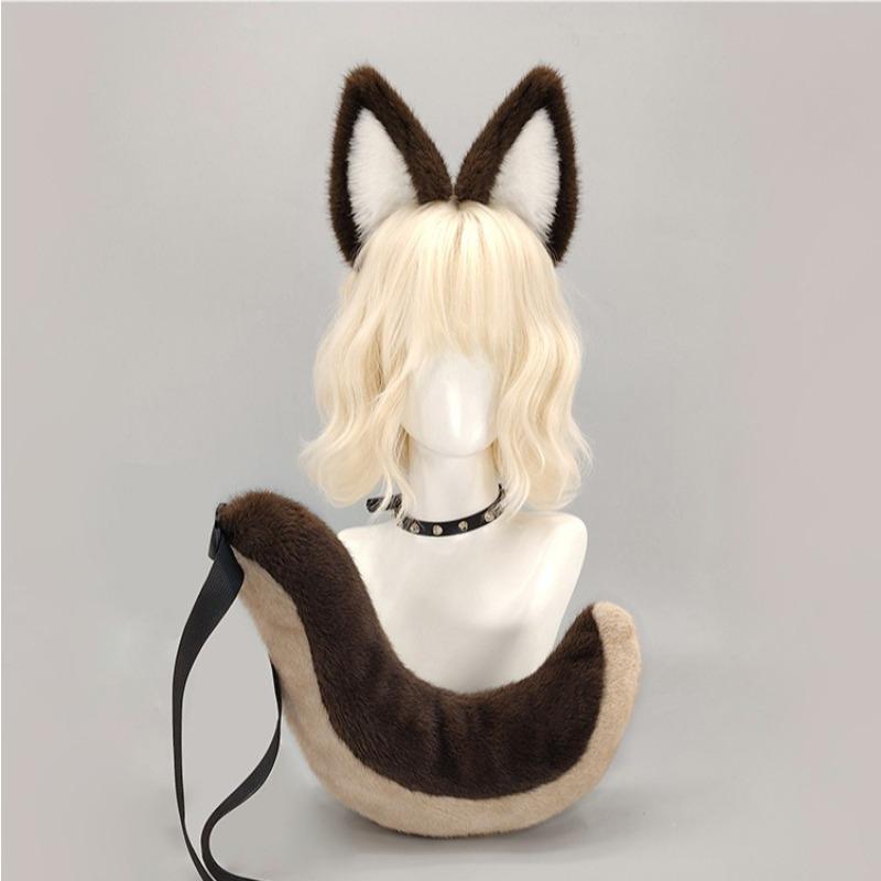 

Movie Animal Ear Cosplay Headwear Plush Orange Fox Tail Comic-Con Party Dress Up Set Woman Man Carnival Costume Accessories