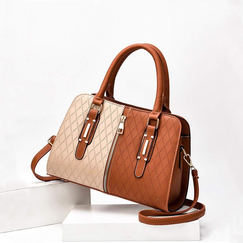 NICOLE DORIS Shoulder PU Brown & Women's Handbag, Bag, Stylish, Cool, Casual, Leather,
