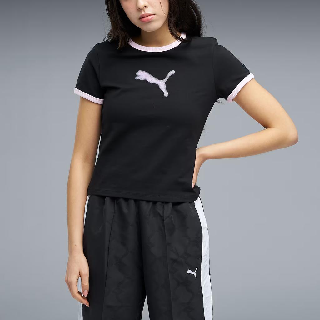 Puma X Powerpuff Girls Collaboration Round Neck Slim Fit Short Sleeve T-Shirt Women Tops 63786501