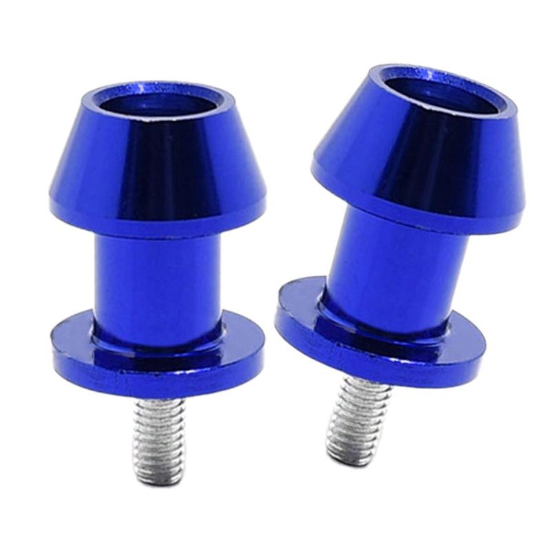2pcs Blue Aluminum Alloy M8 Motorcycle Racing Adapter Holder Swingarm Coil Slider Mount Stand Screw
