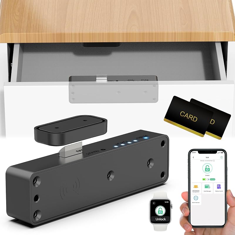 Умный RFID-замок для ящика, скрытый цифровой электронный Bluetooth RFID-замок для шкафа, ящика для взрослых, защиты от детей, подростков, шкафчика с алкоголем, для документов