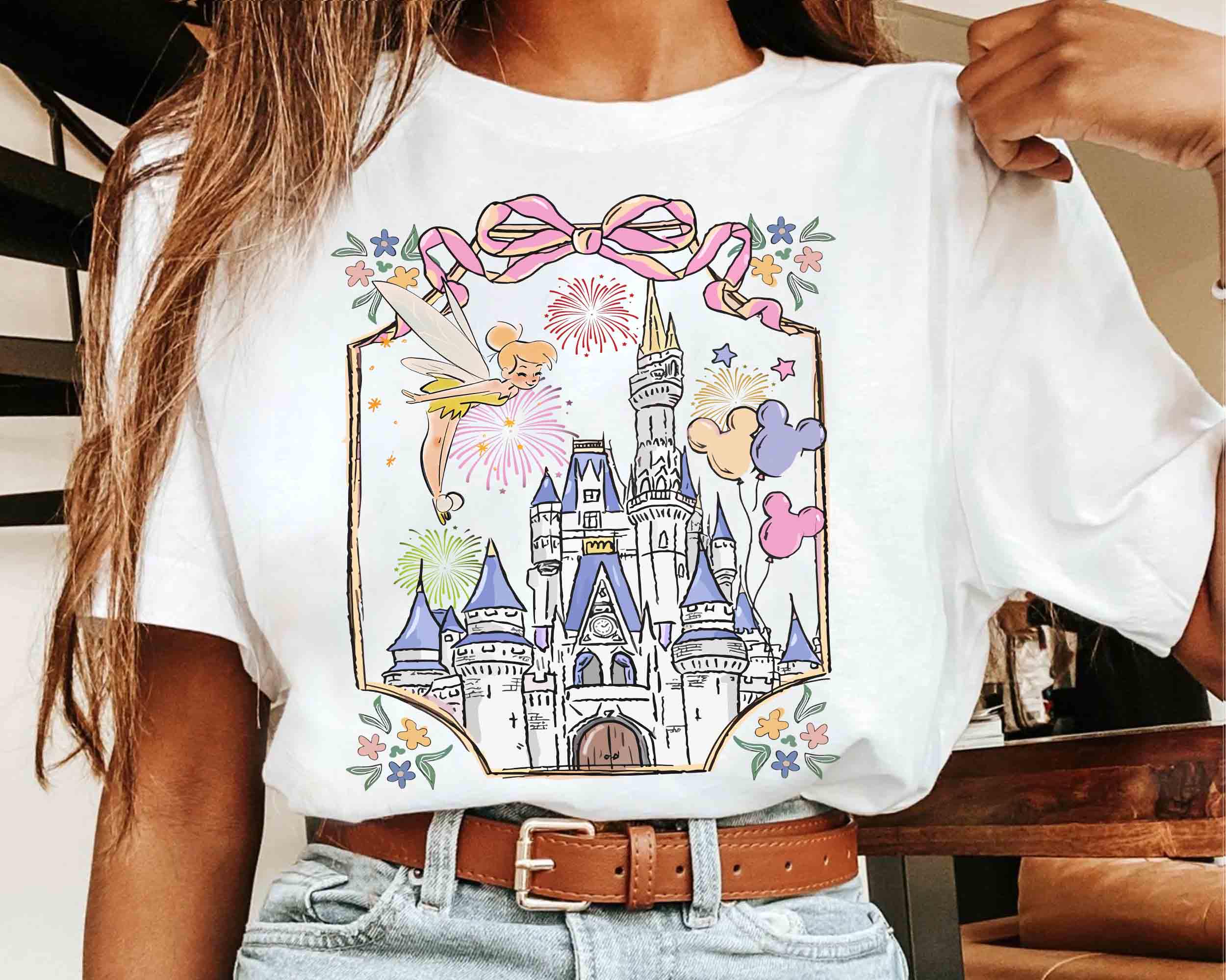 Retro Walt   World Tshirt Magic Kingdom Tshirt Magic Castle Tshirt Summer New Unisex Casual Tshirt S