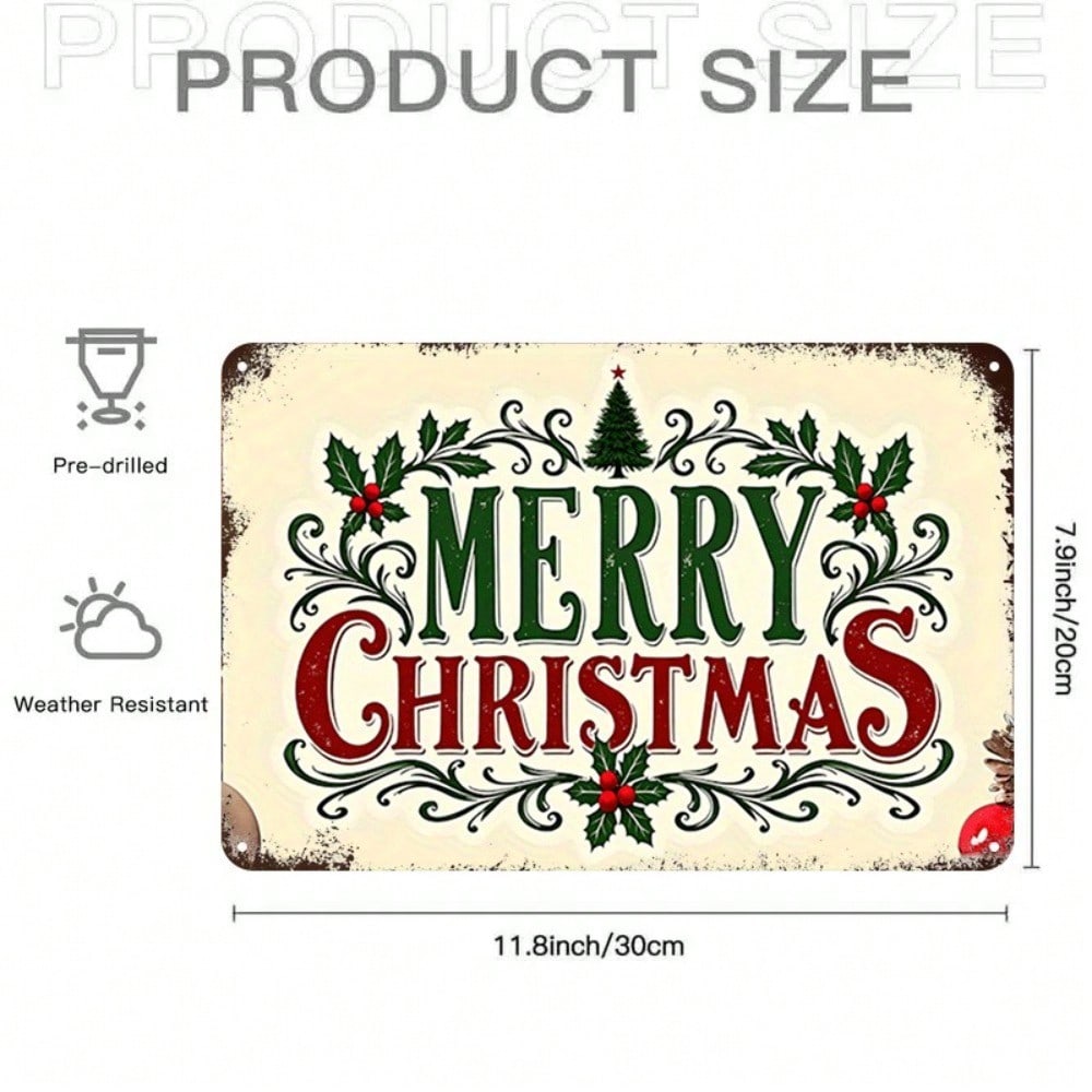 Vintage Metal Tin Sign Christmas Wall Decor Rustic Pub Bar Kitchen 8x12 Inch