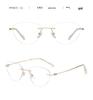 Ultralight Titanium Rimless Women's Cat-Eye Glasses 53 - Elegant Versatile Design