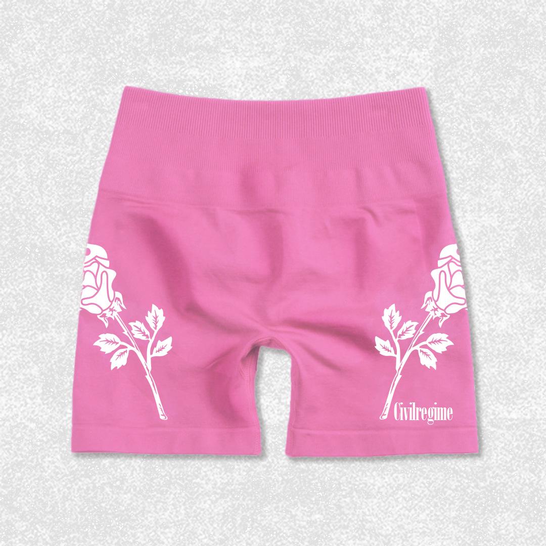 

Женские шорты для йоги и бега с высокой талией и принтом роз от Civil Regime L (for 60-67.5 kg)