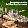 Friteuse Profonde en Acier Inoxydable 5-en-1 Friteuse Vapeur Cuit-vapeur Passoire Casserole de Cuisson Portable pour Extérieur avec Panier