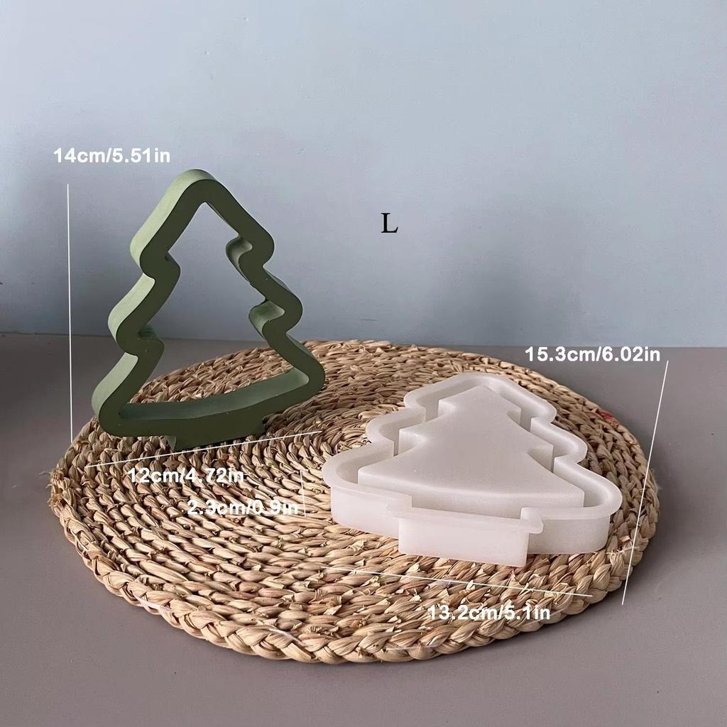 3d Christmas Tree Mold Easy To Clean Wax Casting Mold Resin Plaster Mold Flexible For Holiday Table Decor Gift Making Home