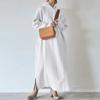 Women Loose Hooded Long Maxi Dress Spring Autumn Female Tie Collar Long Sleeve Baggy Straight Sweatshirt Dresses