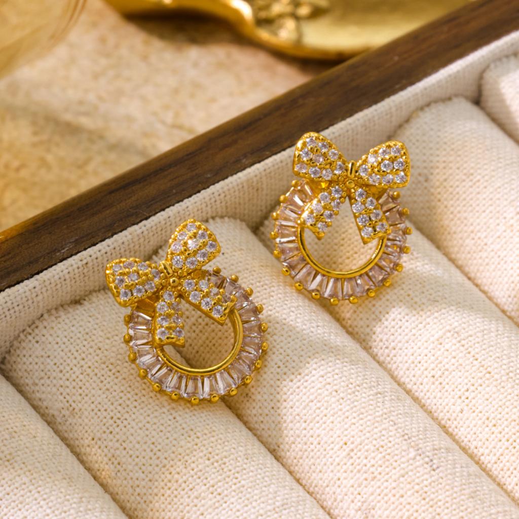 Earrings Women Cross-border Fashion Zircon Heart Simple Niche Temperament Versatile Accessories