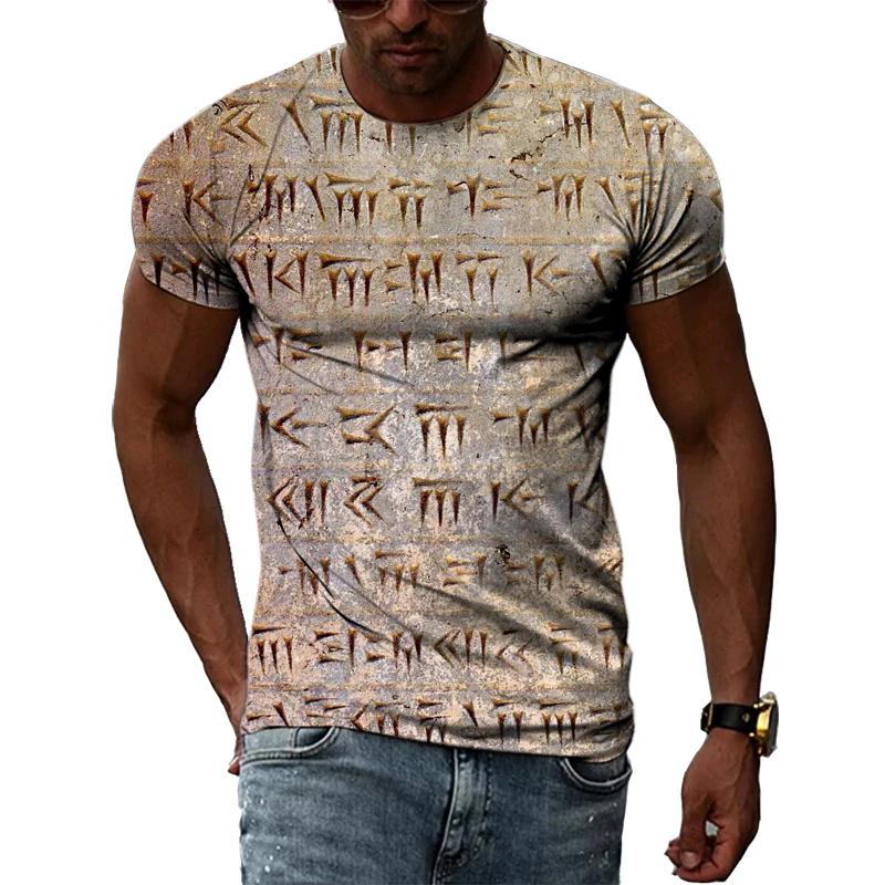Ancient Egyptian Civilization 3D Printing Summer Hot Sale Retro Literature And Art Men’s-Women Short-Sleeved Round Neck T-shirt