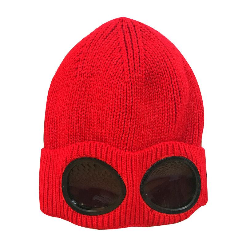 Women's Winter Hat Neck Set Plush Windproof Glasses Warm Ear Protector Cap Knitted Hat