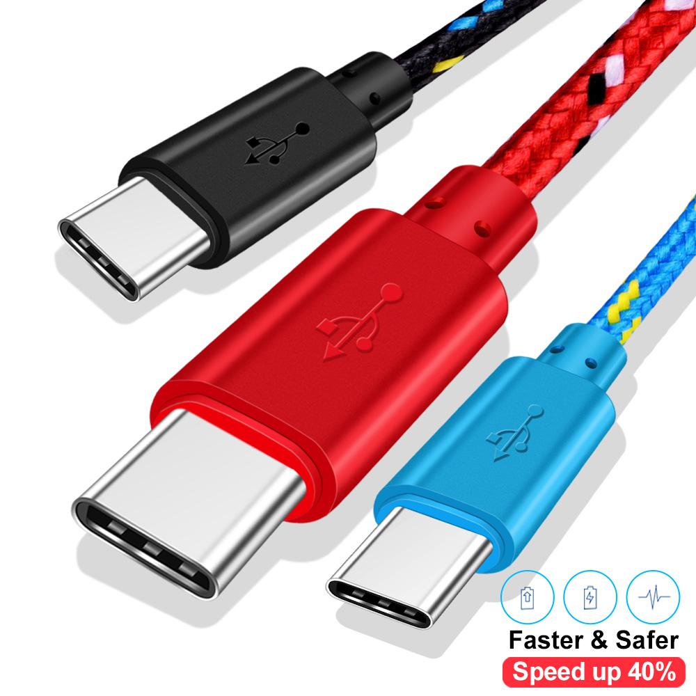 USB A to Type C Nylon Braided Fast Charging Cable 1M 1M 1M Data Sync Cord for Samsung Xiaomi Huawei iPhone Android Phone