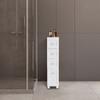 Tall Bathroom Floor Cabinet with 4 Tiers, Narrow Slim PP Storage Organizer, Free Standing Cabinet, Modern White Storage Shelf