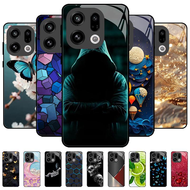 Tempered Glass Phone Case For OPPO Find X9 X9Pro 5G Fashion Shockproof Hard Back Cover For OPPO FindX9 X 9 Pro Protective Capa