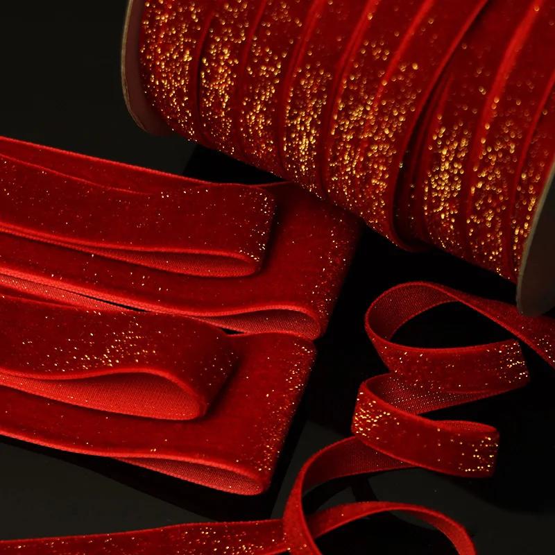 5 Iarzi Panglică de Catifea de Crăciun Panglică Roșie de Anul Nou Panglici cu Fundițe pentru Ambalare Cutii de Cadouri Panglică pentru Scenă de Festival 10/16/20/25/38mm