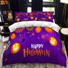 Halloween Duvet Cover King Microfiber Medieval Haunted Castle With Garden Pumpkins Dark Clouds Scary Nights Print Bedding Set