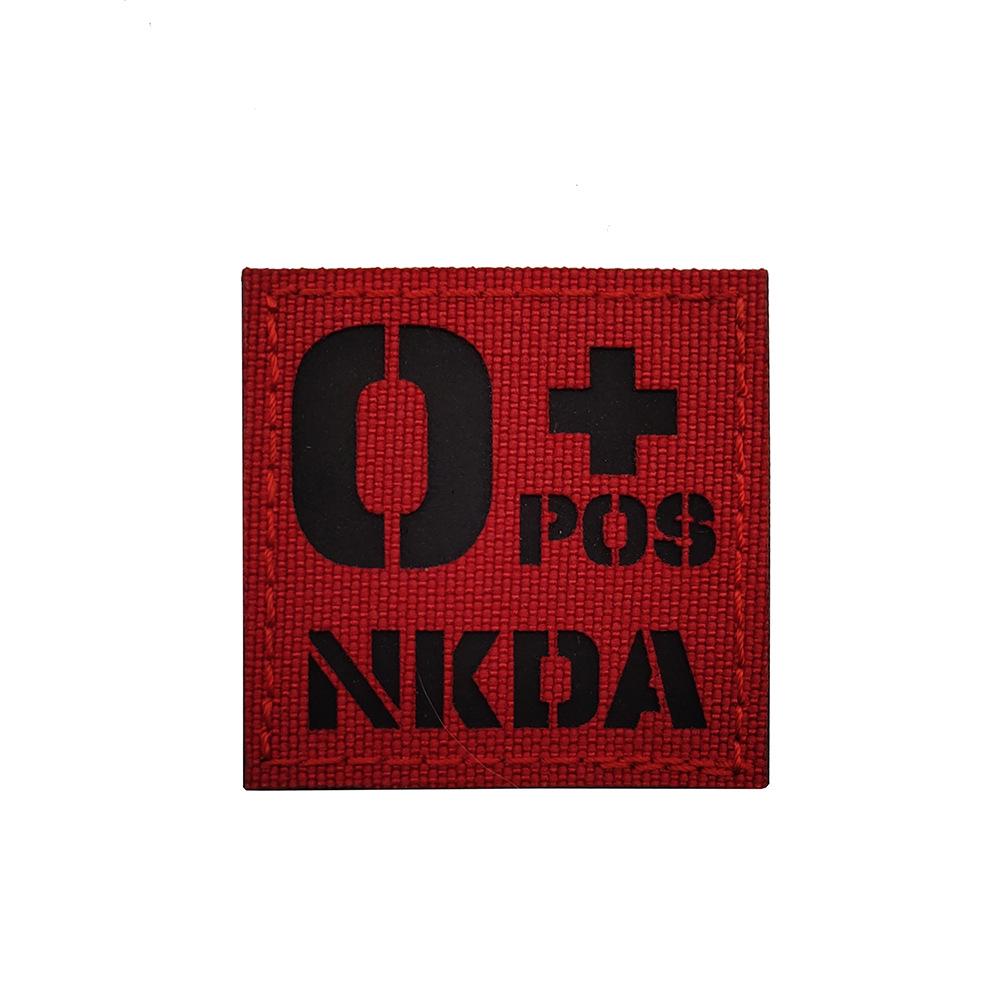 Reflective Velcro Morale Patch - IR Badge, Laser-Cut Blood Type, NKDA Tactical Rescue for Armband or Backpack.