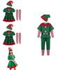 Cheerful Family Christmas Cosplay Costume Featuring Green Elf Santa Claus Design For All Ages