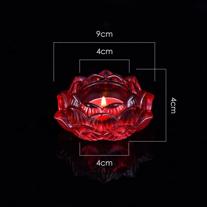 Lotus Shaped Candle Holder, Creative Articles of Worship In Front Buddha, Home, Living Room, Office Decoration, Seven Color, 1Pc