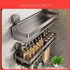 Estante Plegable de Acero al Carbono para Especias Montado en la Pared con Ventosas Fuertes para Almacenamiento en la Cocina