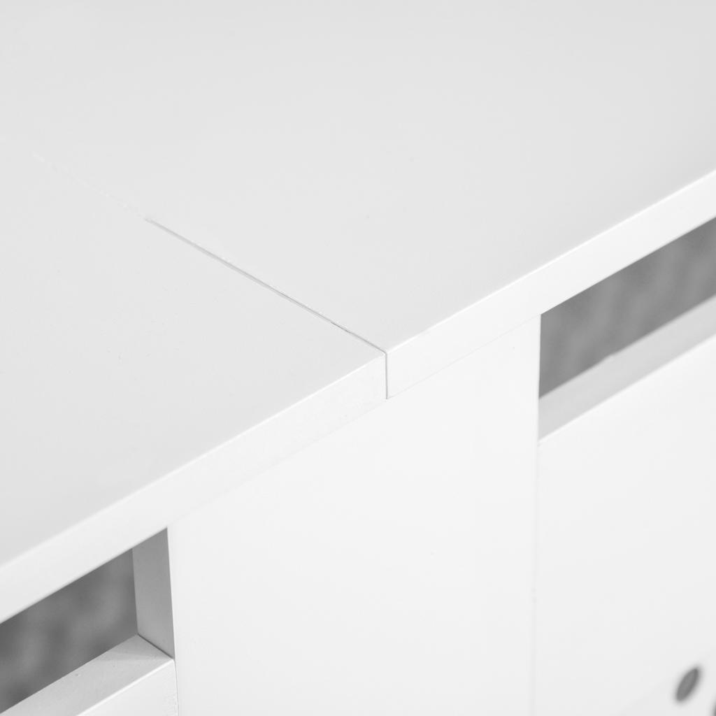 MDF Radiator Cover, Slats, Living Room, Bedroom, Hallway, 151.5 x 19 x 82 cm, White