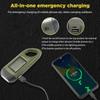 Solar Powered LED Flashlight Hand Crank Outdoor Camping Flashlight  Saving Space for Backpack